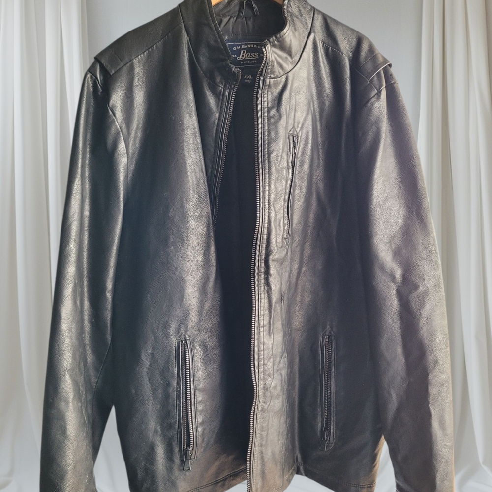 XXL Black Leather Jacket 100% Polyurethane